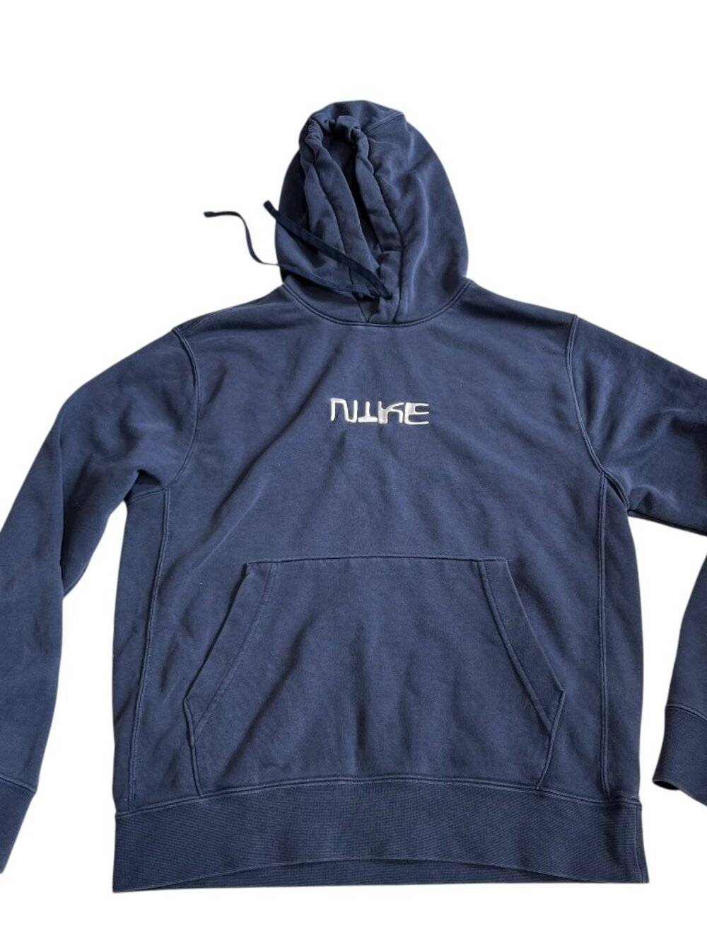 Nike Hoodie midnight navy blue white center logo adult Small hooded sweatshirt